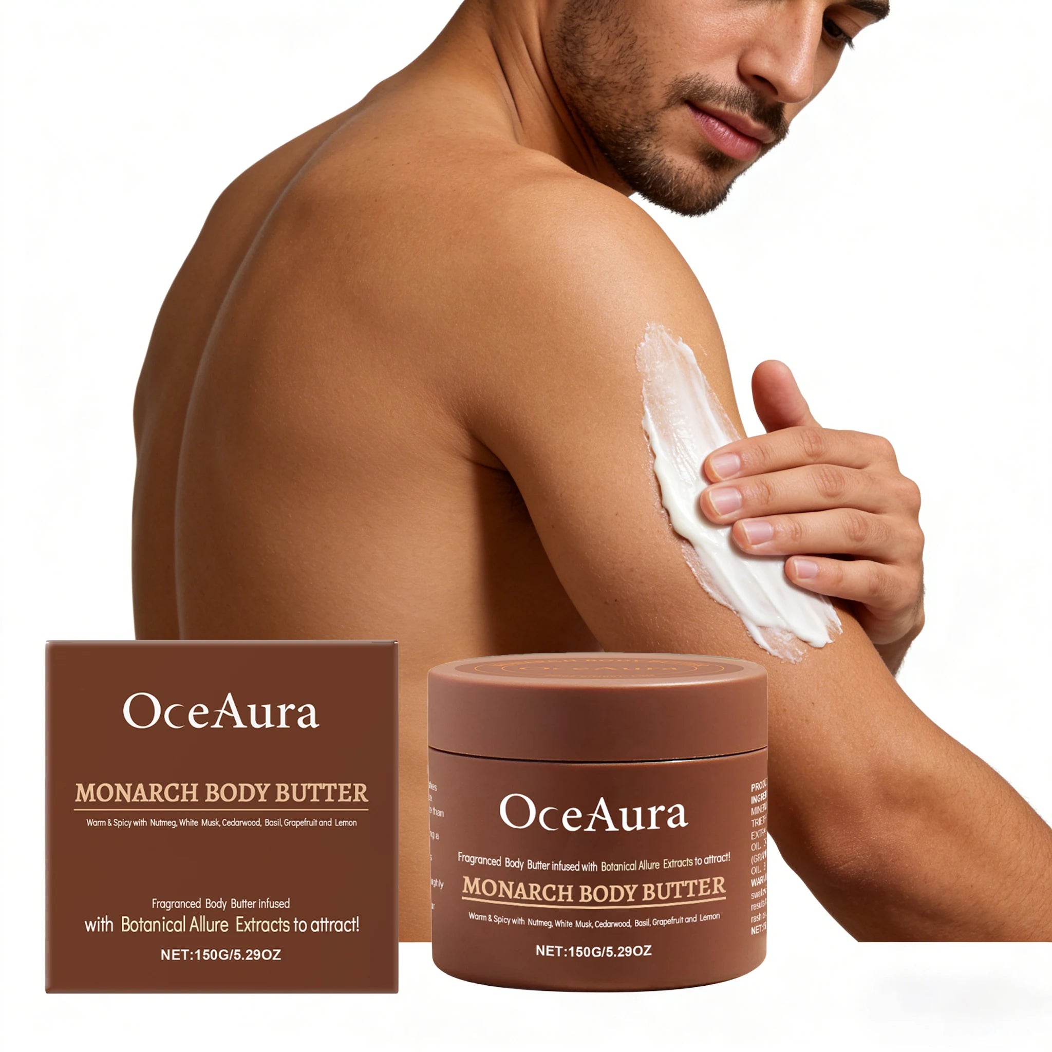 150G Men's Body Moisturizing Cream Deep Nourishing Softening Skin Lightweight Non-greasy Smoothing Soften Men's Body Lotion Oasis Select