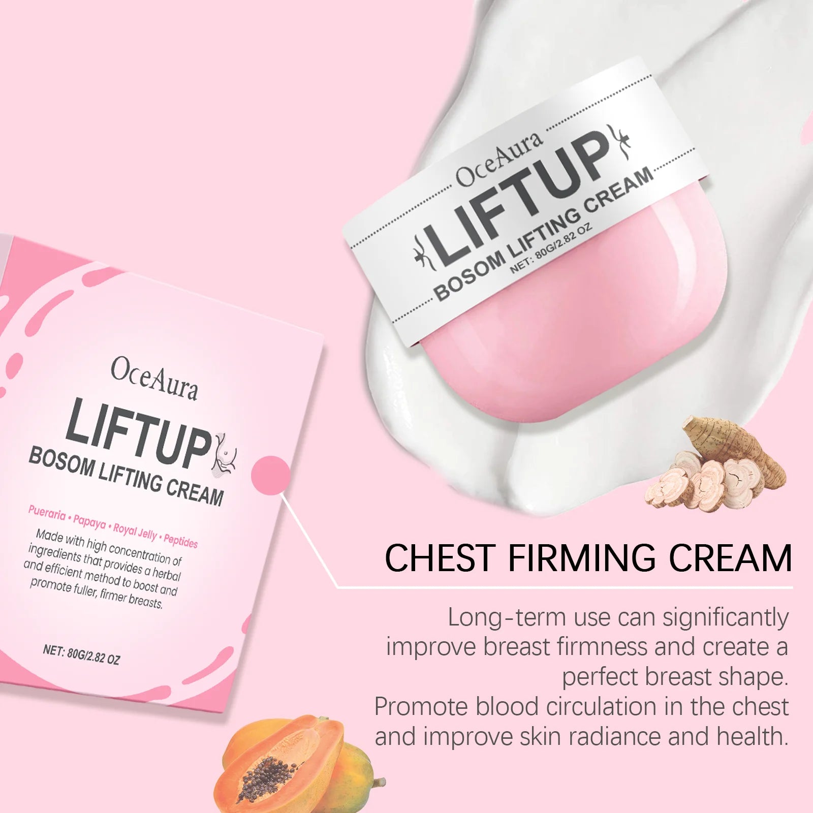 Oceaura Breast Care Cream Nourishing Firming Breast Skin Reduce Sagging Daily Massage Improve Skin Elasticity Breast Skin Cream Oasis Select