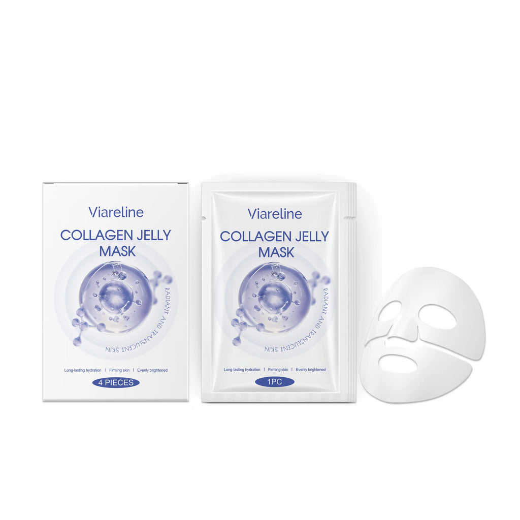 4 PCS Collagen Face Mask Deep Moisturizing & Nourishing Enhance Skin Elasticity Improve Dryness Softening Glow Face Jelly Mask Oasis Select 1 box United States