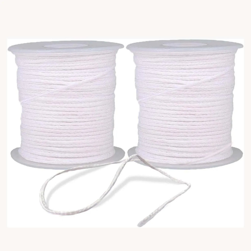 2 Rolls Candle Wick 61m Cotton Candlewick Core Braided Wick for Candle DIY and Making