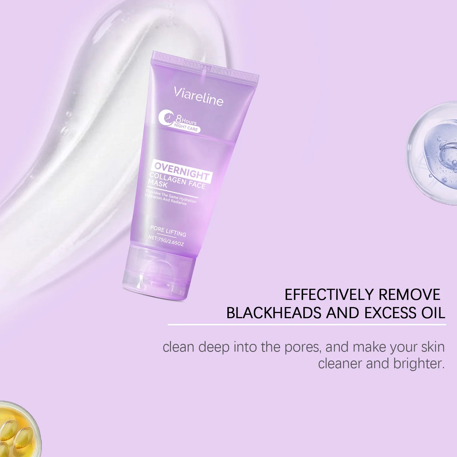 75g Overnight Collagen Facial Peeling Mask Gentle Hydrating Smoothing Cleaning Dirts Refine Pores Softening Face Peeling Mask Oasis Select