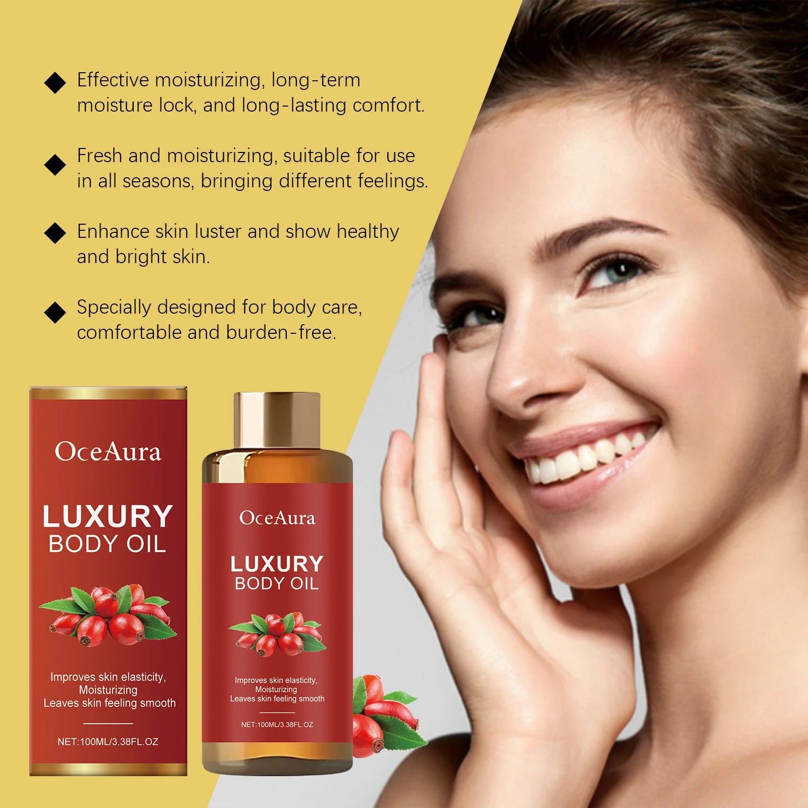 100G Moisturizing Body Care Oil Daily Hydrating Enhance Skin Elasticity Nourishing Improve Firmness Smoothing Body Essence Oil Oasis Select