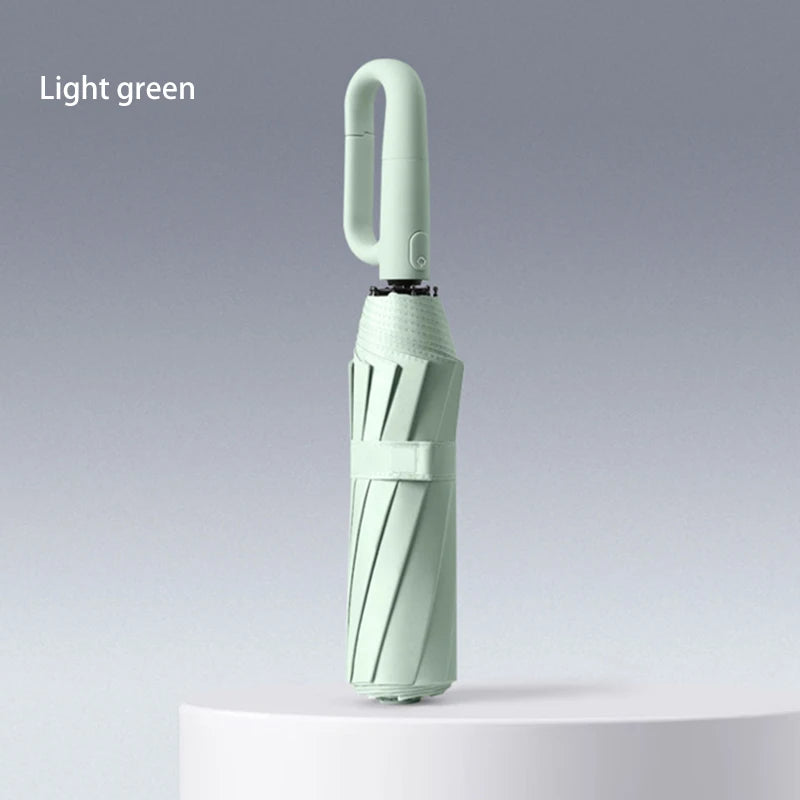 Fully automatic buckle sun umbrella for sunny and rainy days foldable and convenient rainproof sun-proof and UV-proof parasol Oasis Select light green 10K full-fiber