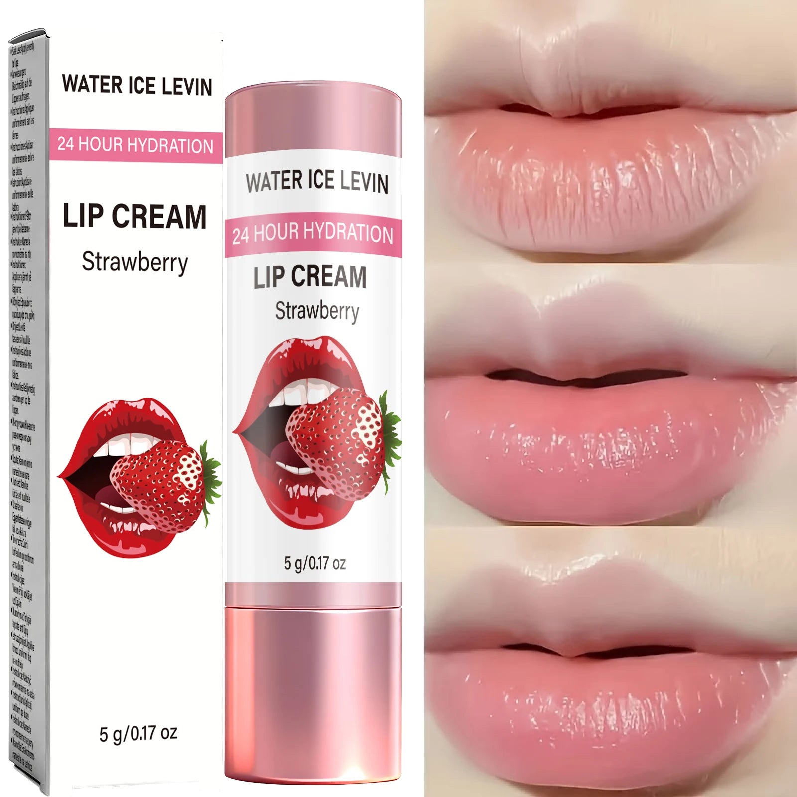 24H Strawberry Extract Lip Cream – Moisturize & Heal Chapped Lips Lip Moisturizer Cream Oasis Select