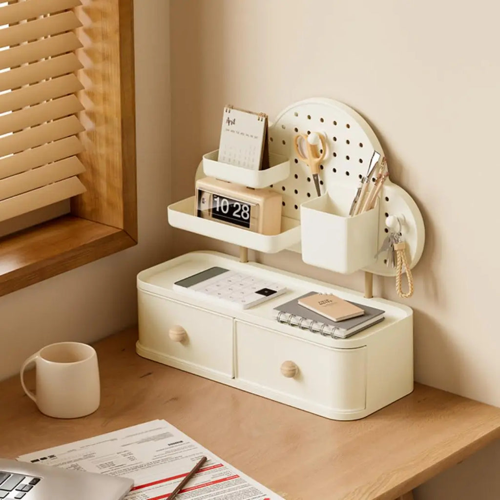 Desk Organizer—Cloud-shaped, multi-compartment, expandable plastic storage box, ideal for the home, office, bathroom, and bedroo Oasis Select