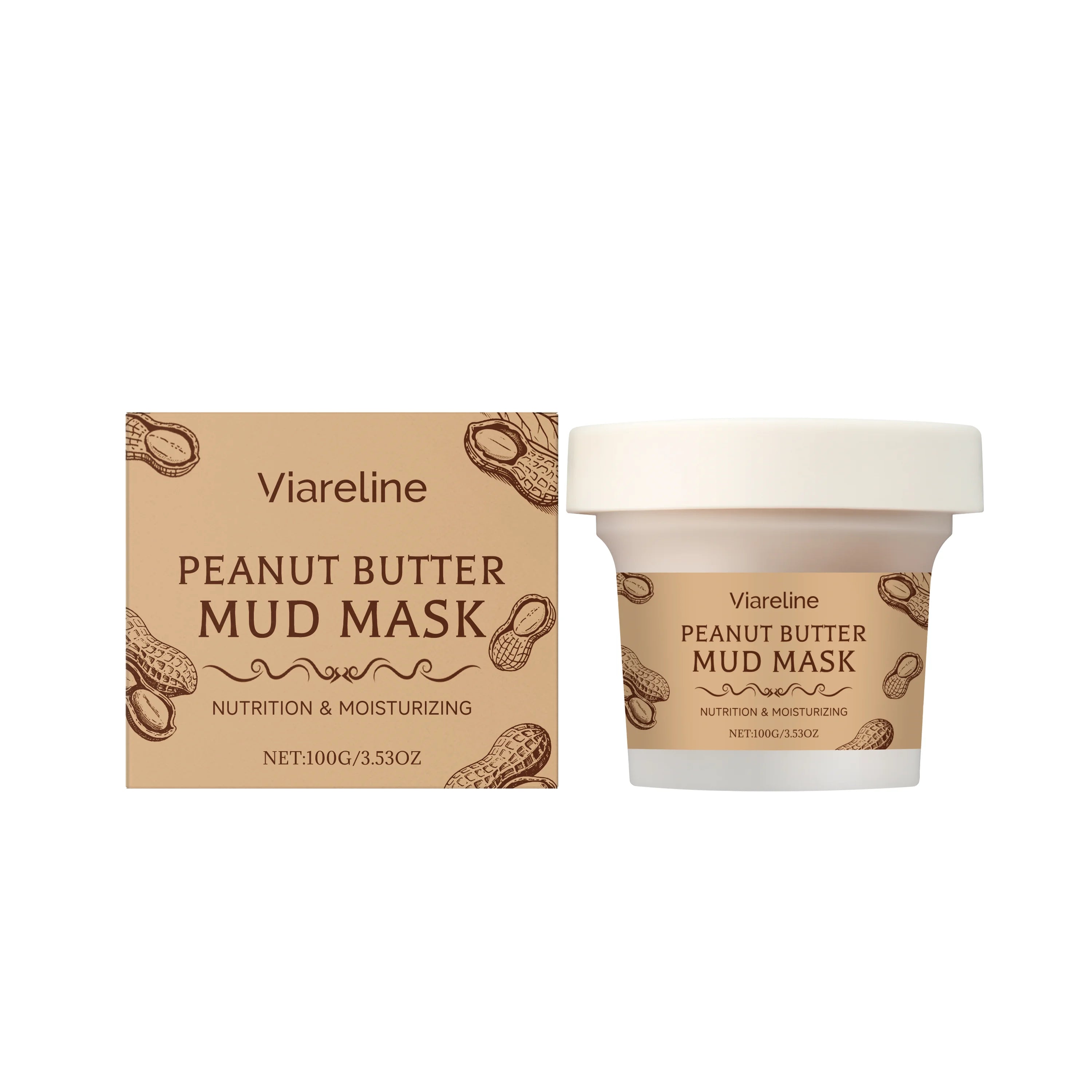 100G Peanut Butter Face Clay Mask Cleaning Pore Dirts Enhance Smoothness Reduce Dryness Improve Skin Texture Facial Mud Mask Oasis Select 100g United States