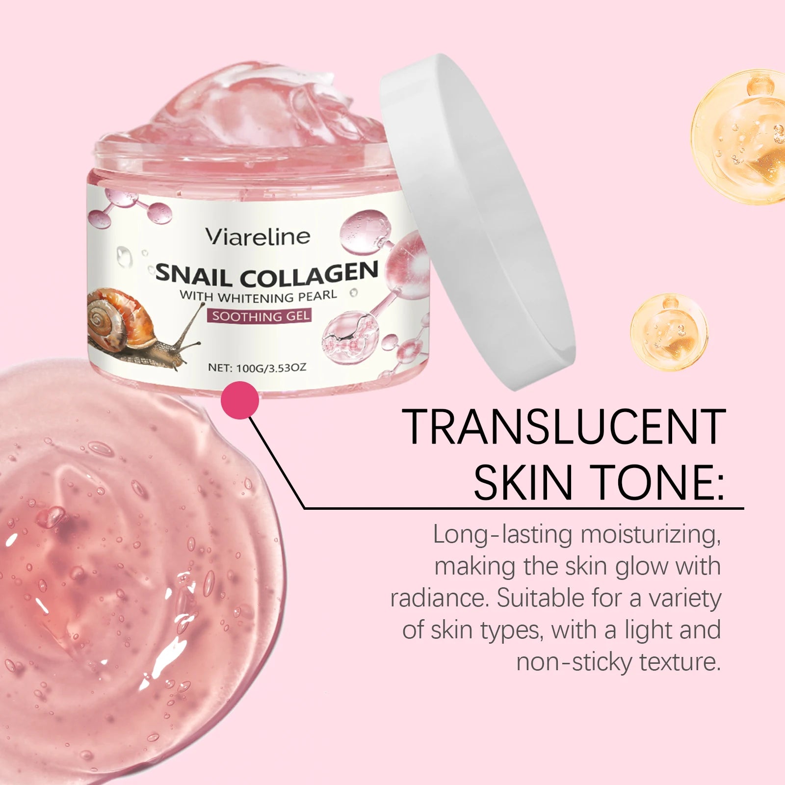 Viareline Moisturizing Face Gel Nourishing Skin Whitening Reduce Dryness Remove Wrinkle Smoothing Softening Face Soothing Gel Oasis Select