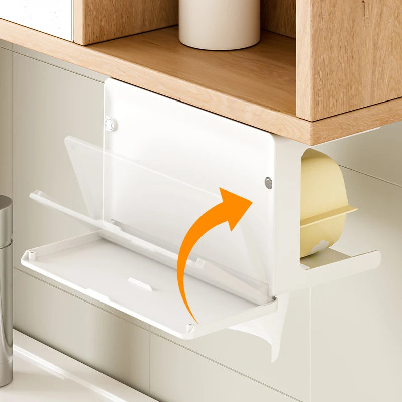 Tissue holder for under the mirror cabinet (no drilling required), hanging phone mount for the vanity, and multi-purpose storage Oasis Select