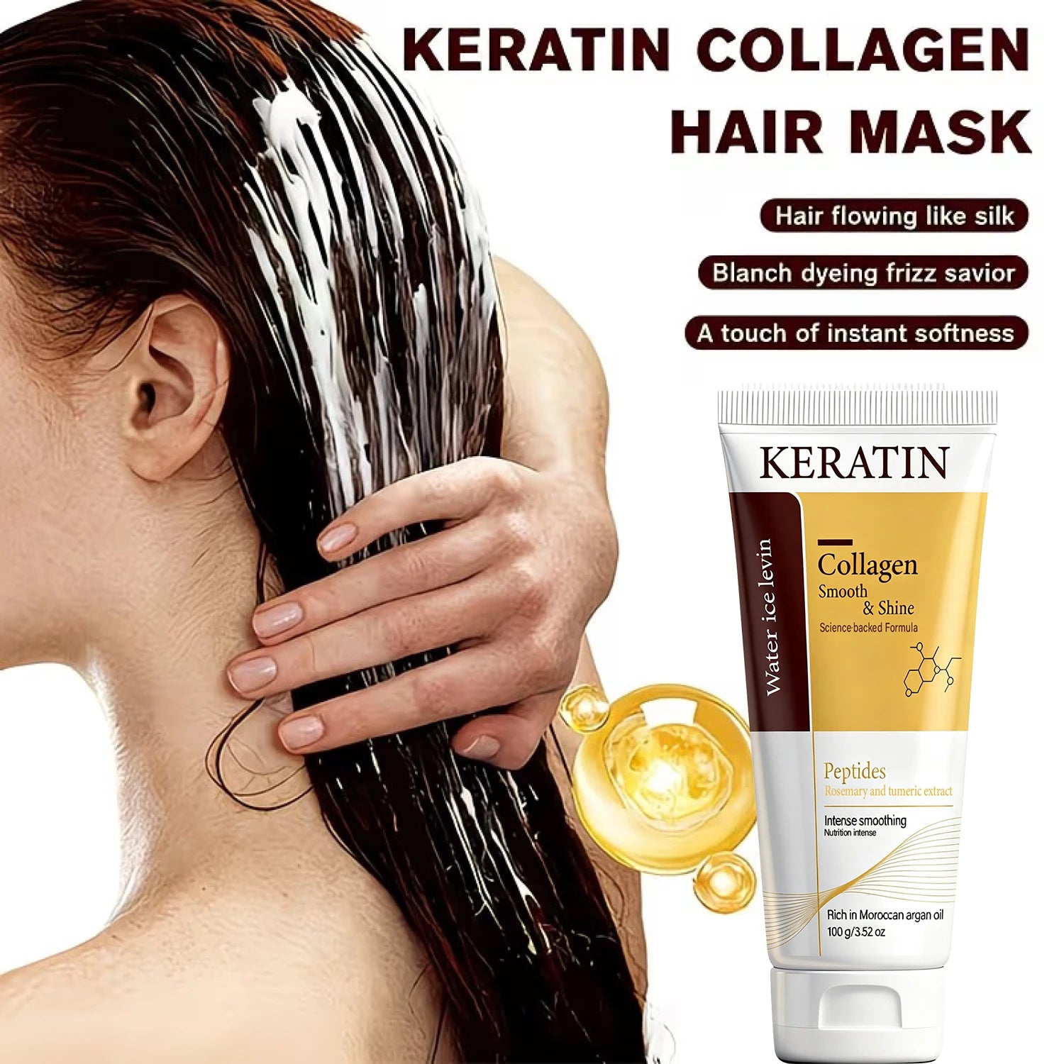 Collagen Hair Mask with Keratin & Peptides – Smoothing Treatment Deep Conditioning Mask Oasis Select
