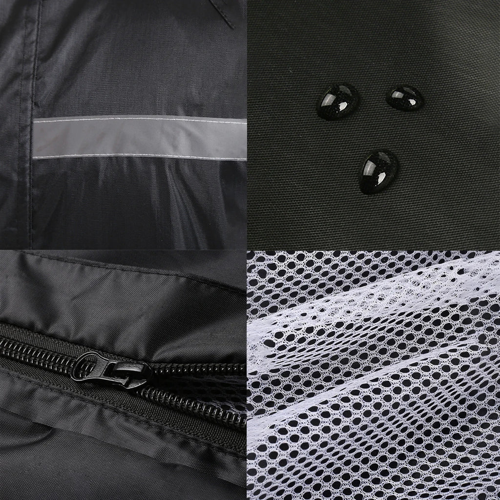 Men's Raincoat and Rain Pants Set Two-Piece Long Full-Length Rainproof Raincoat for Electric Motorcycles Delivery Rides Oasis Select