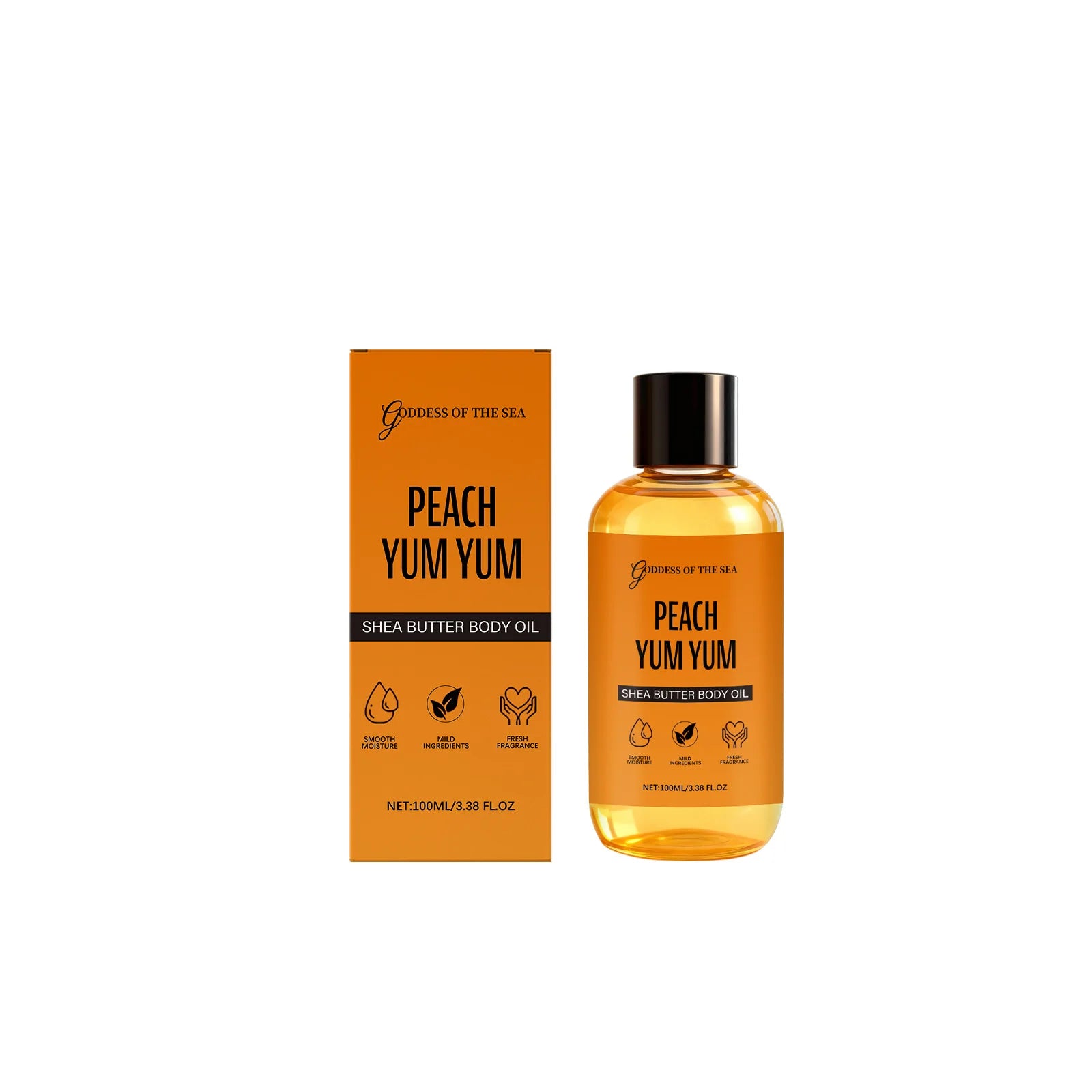 100ML Peach Shea Butter Body Oil Deep Moisturizing & Nourishing Enhance Skin Elasticity Lightweight Fast Absorbing Essence Oil Oasis Select 100ml Other United States