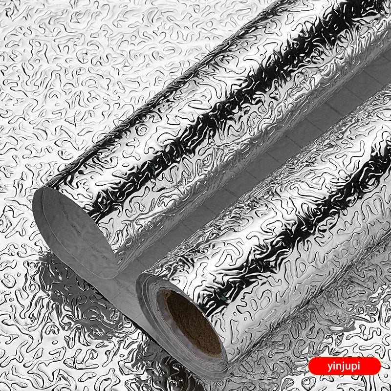 40cm Wide Self-Adhesive Aluminum Foil Waterproof And Oil-Proof Kitchen Stickers Suitable For Countertops Drawers And Cabinets. Oasis Select yinjupi 40cmX1m