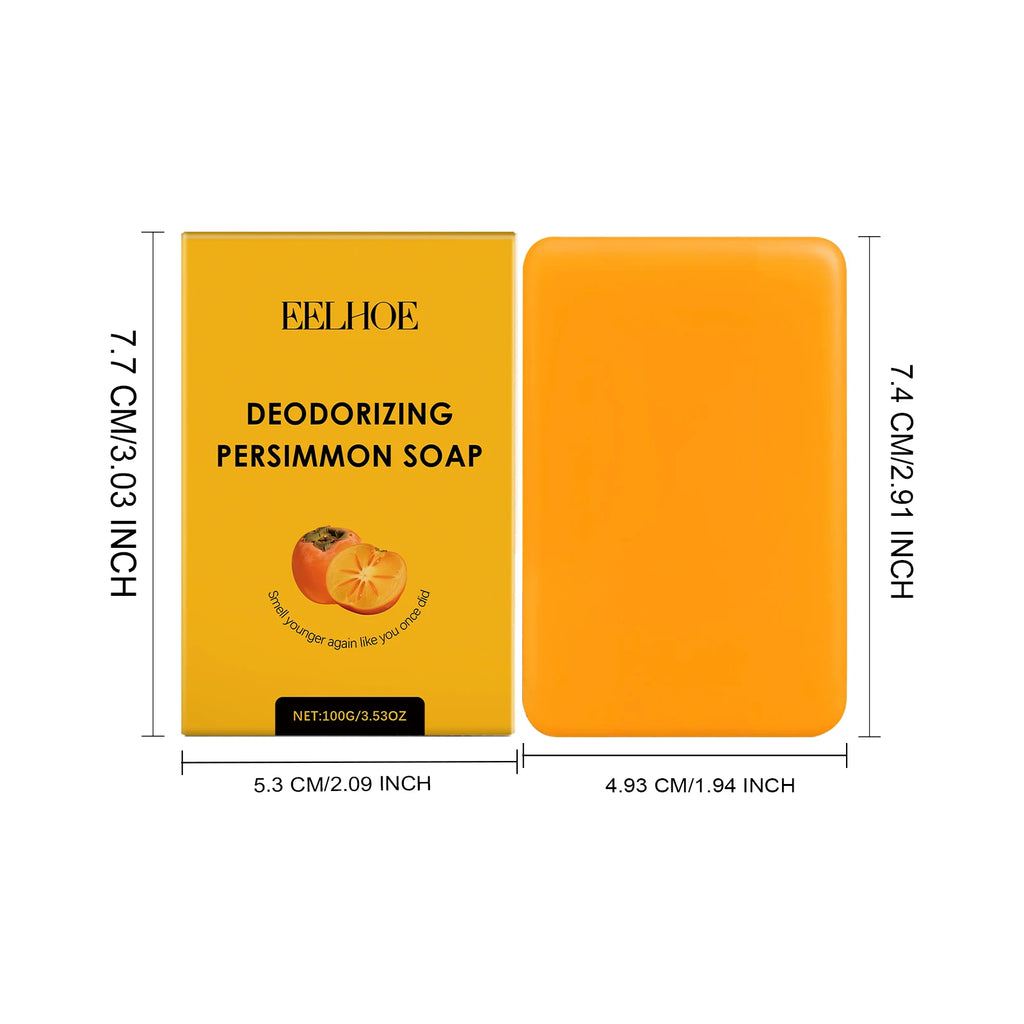 100G Persimmon Body Soap Gentle Cleaning Pore Moisturizing Enhance Smoothness Softening Skin Deodorize Rich Bubble Body Soap Bar Oasis Select