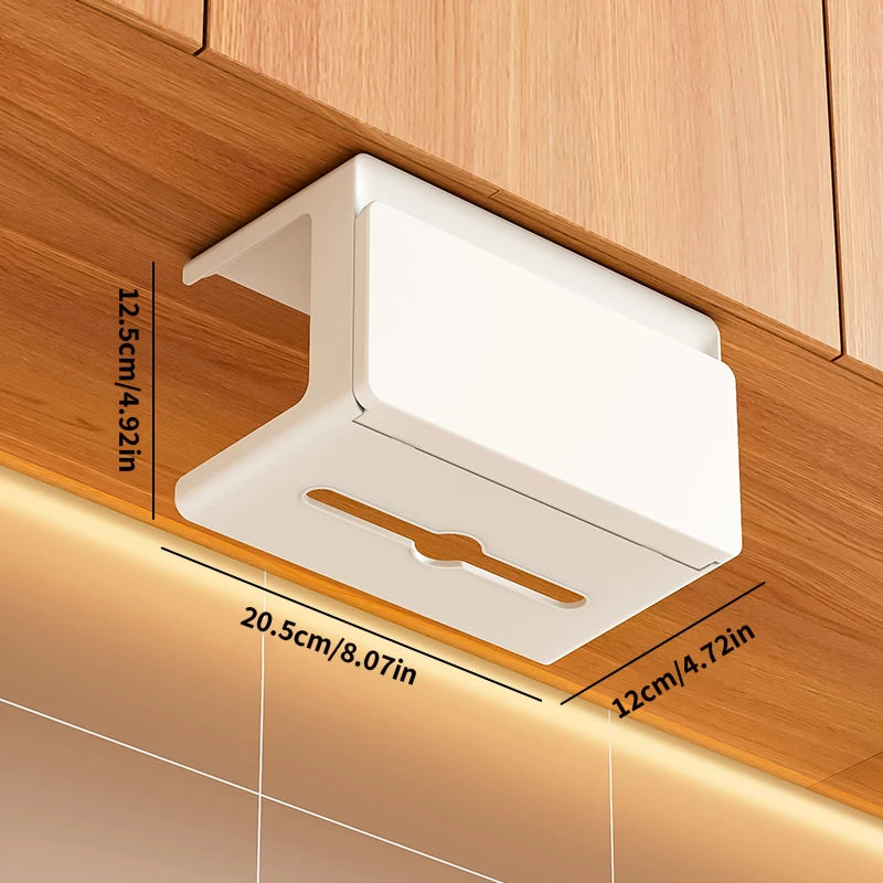 Tissue holder for under the mirror cabinet (no drilling required), hanging phone mount for the vanity, and multi-purpose storage Oasis Select