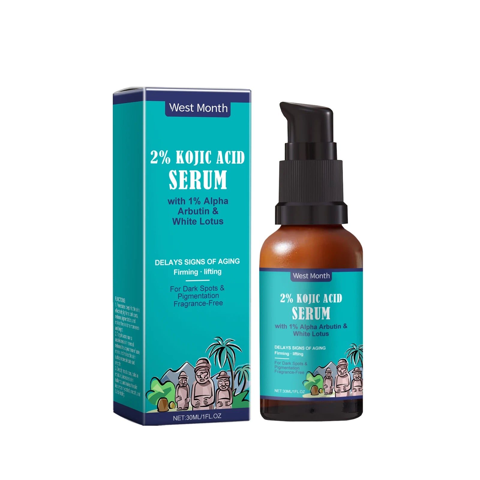 30ml Kojic Acid Face Serum Gentle Moisturizing Improve Skin Texture Smoothing Restoring Gloss Strengthen Repairing Damaged Softening Facial Serum Oasis Select 30g United States