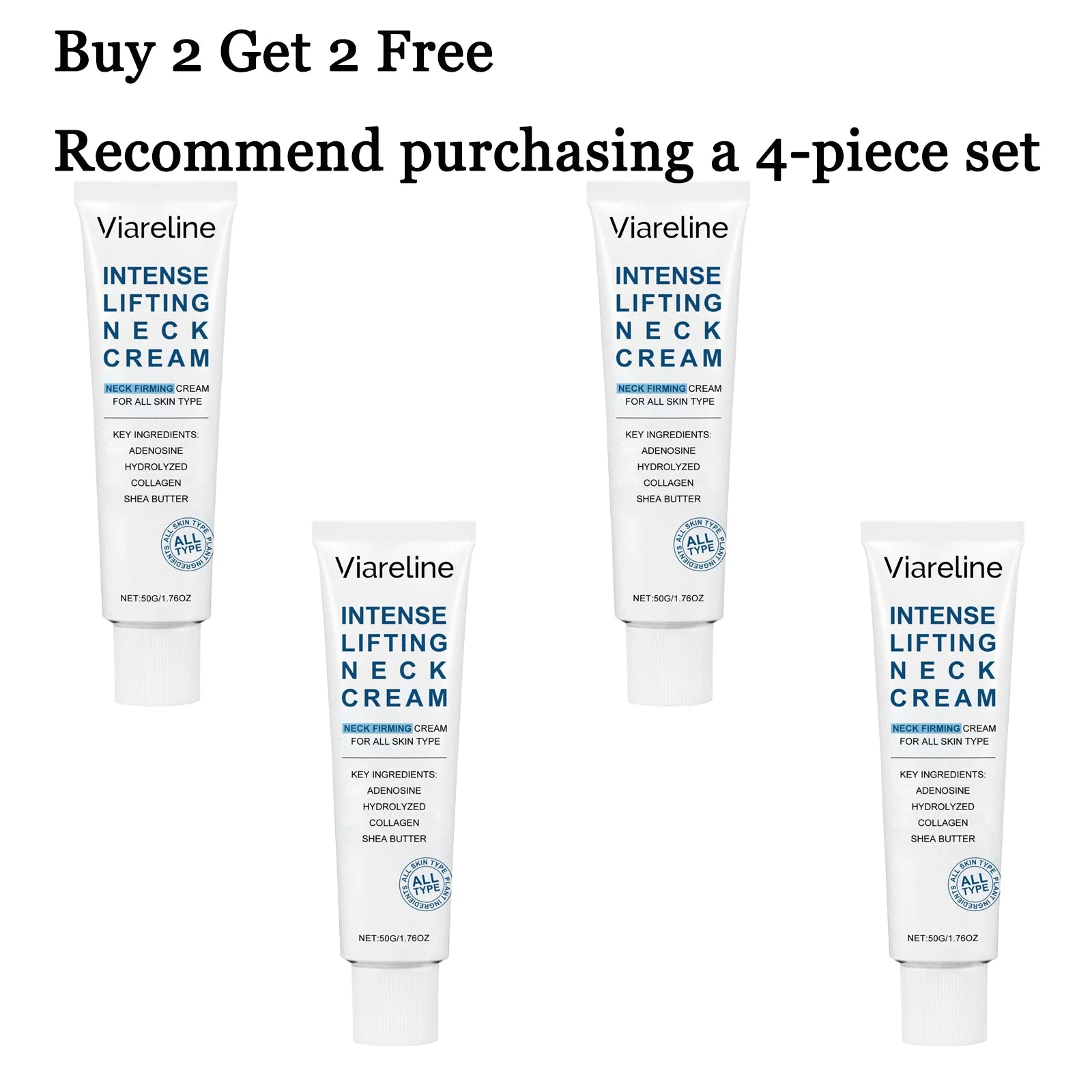 50G Neck Care Cream Gentle Moisturizing Lifting Improve Skin Texture Boosts Elasticity Tightening Neck Lotion for All Skin Types Oasis Select 4 pcs United States