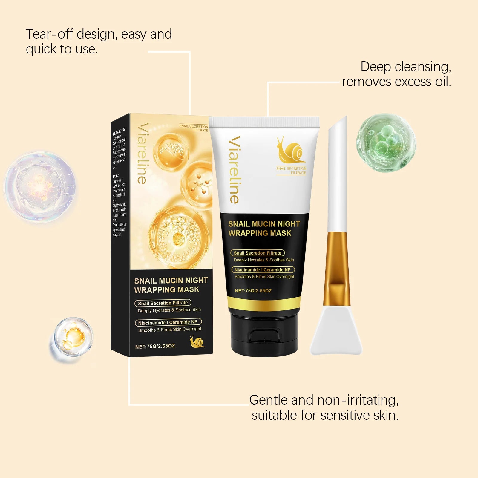 Viareline Turmeric Sleeping Mask Gentle Hydrating & Exfoliating Facial Mask Overnight Moisturize Smoothing for Daily Skin Care Oasis Select