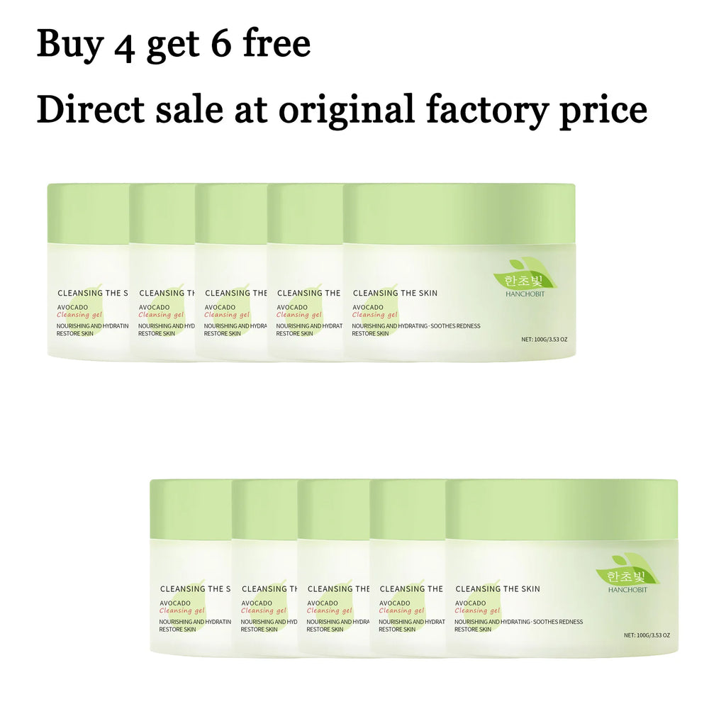 100g Avocado Makeup Remover Gel Gentle Dissolve Makeup Cleaning Pore Non-tight Refreshing Soothing Redness Face Makeup Remover Oasis Select 10 pcs United States