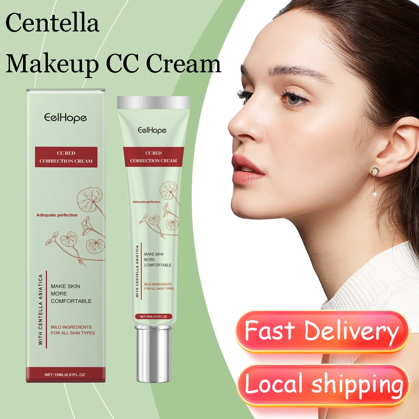 Centella CC Cream Makeup Foundation Moisturizing Oil Control High Coverage Foundation Color Changing Face Makeup Foundation Oasis Select