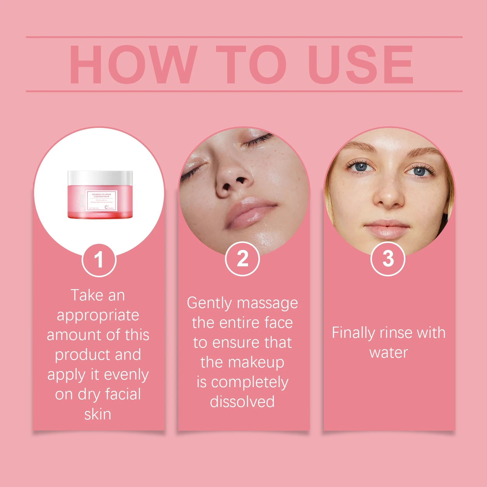 Hoygi Face Makeup Remover Balm Moisturizing Skin No Tight Non-irritating Purifying Pores Shrinking Refreshing Eyes and Lip Clean Oasis Select