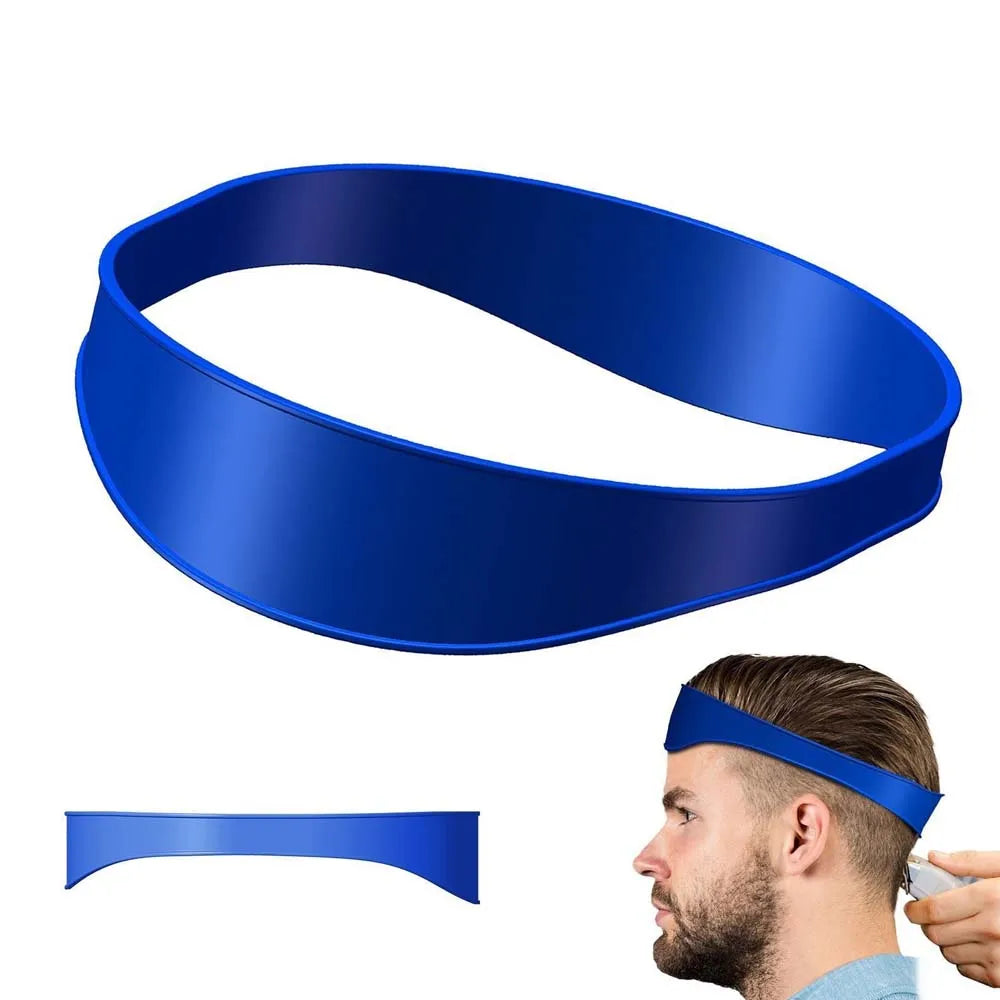 DIY Home Haircuts Curved Headband Silicone Neckline Shaving Template and Hair Cutting Guide Hair Styling Tool Oasis Select blue