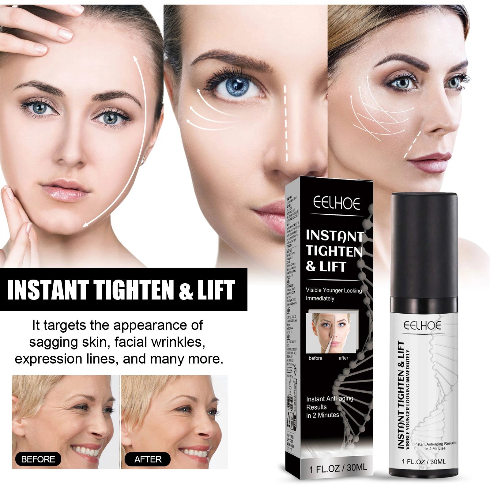 30ML Facial Firming Serum Gentle Moisturizing Enhance Skin Elasticity Fade Fine Lines Tightening Lifting Glowing Face Serum Oasis Select
