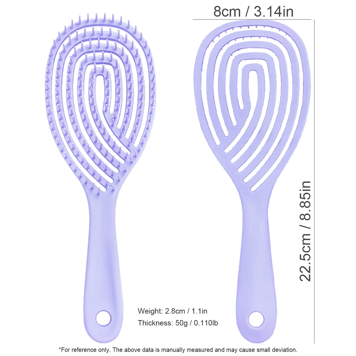 Anti-Static Hollow Rib Detangling Comb – Dry & Wet Hair Hair Detangling Comb Oasis Select 3100-Purple