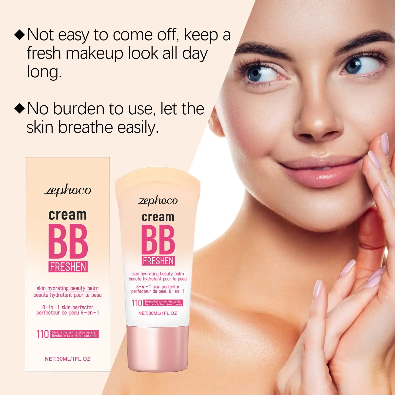 3 Colors Hydrating Concealer BB Cream Natural Brightening Skin Tone Buildable Coverage Cover Blemishes for Daily Base Makeup Oasis Select