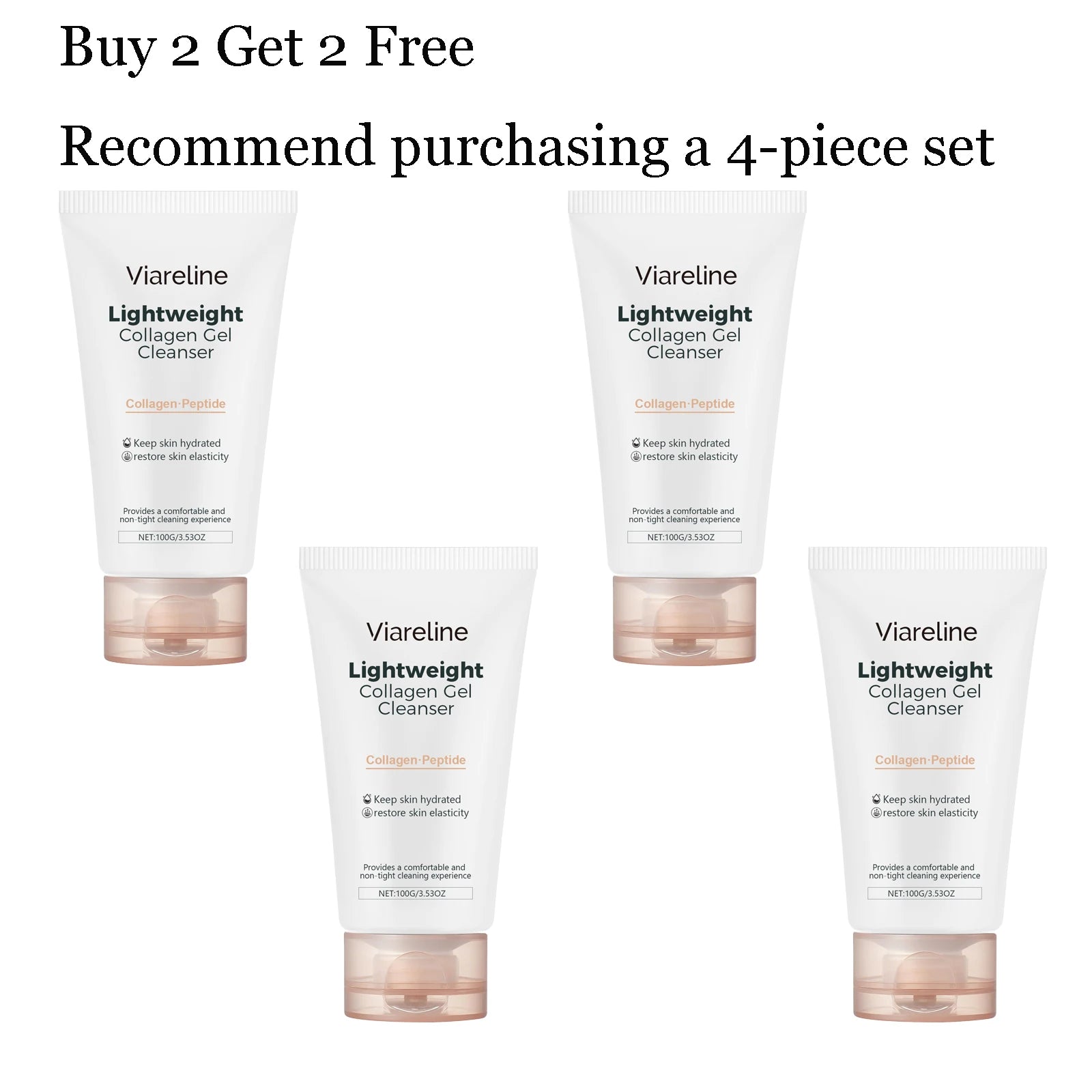 100G Collagen Face Cleaner Gel Gentle Remove Pore Dirts Oil Control Improve Smoothness Refreshing No-tight Facial Cleaner Gel Oasis Select 4 pcs United States