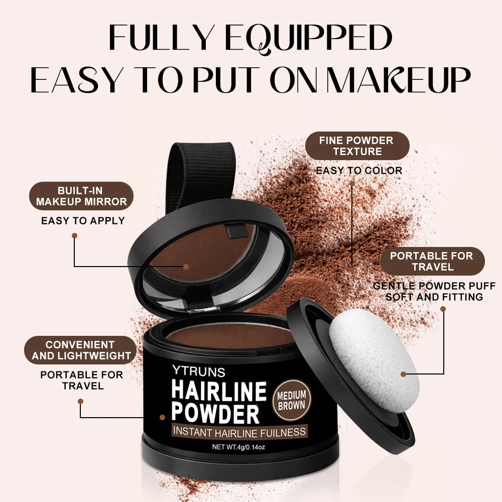 YTRUNS Hairline Powder Medium Brown | Root Touch-Up Shadow 4g