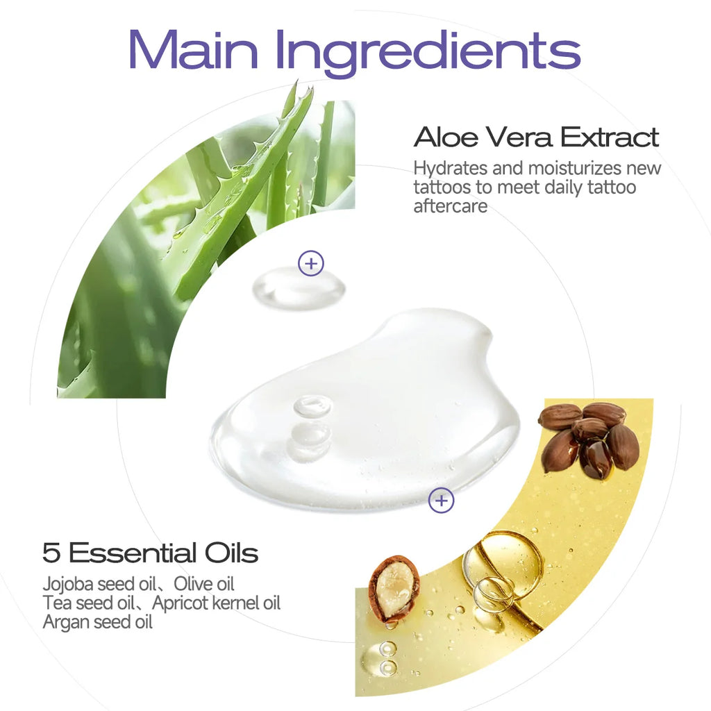 Tattoo highlighting oil, brightens skin tone, nourishes the skin, enhances radiance, and protects tattoos. Oasis Select