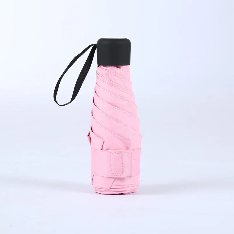Mini Ultralight Pocket Women's Small Windproof Folding Umbrella Travel Compact Rain Men's Umbrella Sunscreen Umbrella Outdoor Um Oasis Select Pink-1pcs 6K