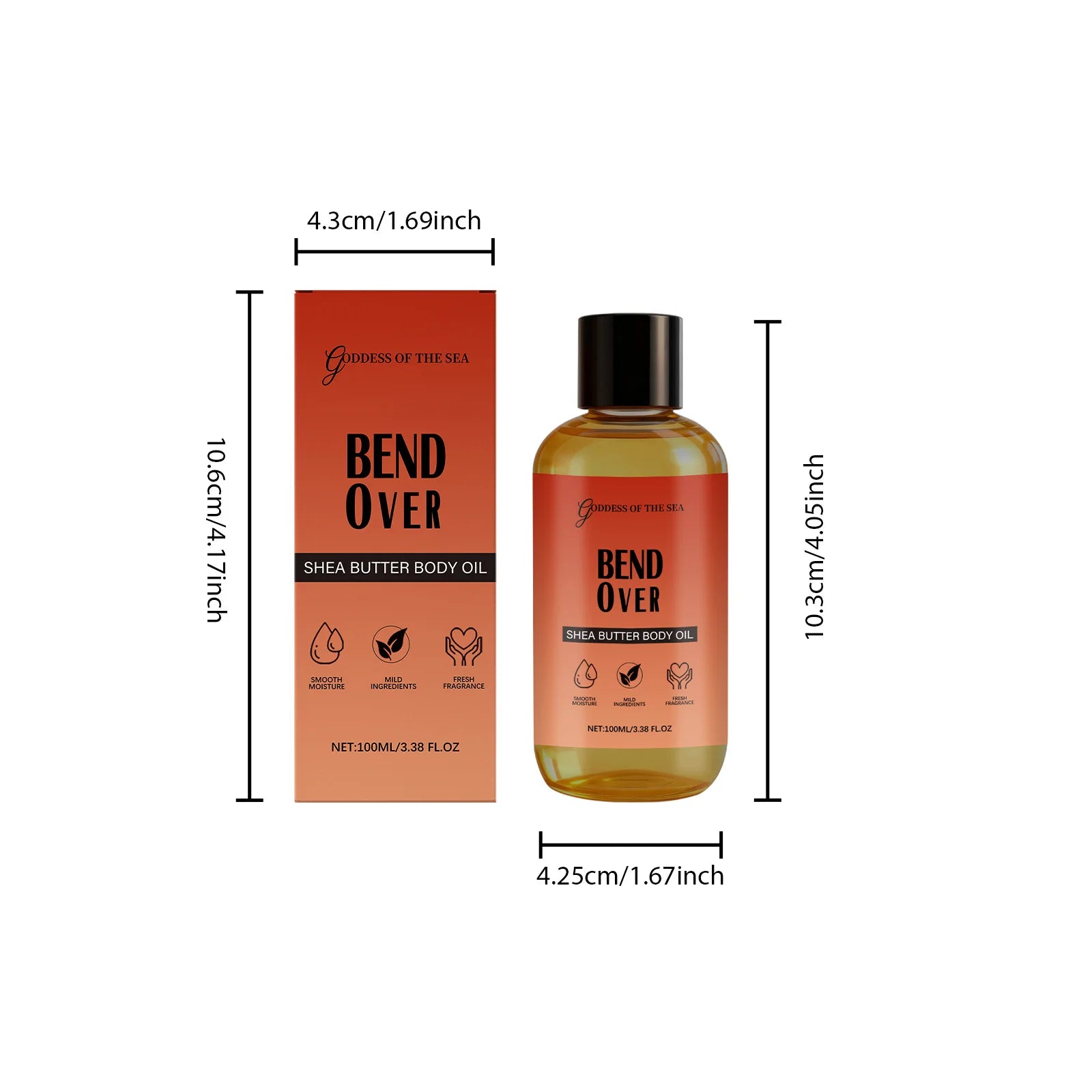 100ML Shea Butter Body Oil Deep Moisturizing Non-greasy Fast-absorbing Nourishing Enhance Smooth Softening for All Skin Types Oasis Select