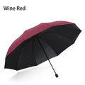 130cm extra-large folding umbrella suitable for both sunny and rainy days and is windproof, waterproof comprehensive protection. Oasis Select wine red 10K iron