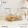 1pc Elegant Jewelry Box, Spacious Multi-Layer Organizer With Lid, Stylish Transparent Storage Solution For Watches, Necklaces, R Oasis Select Beige