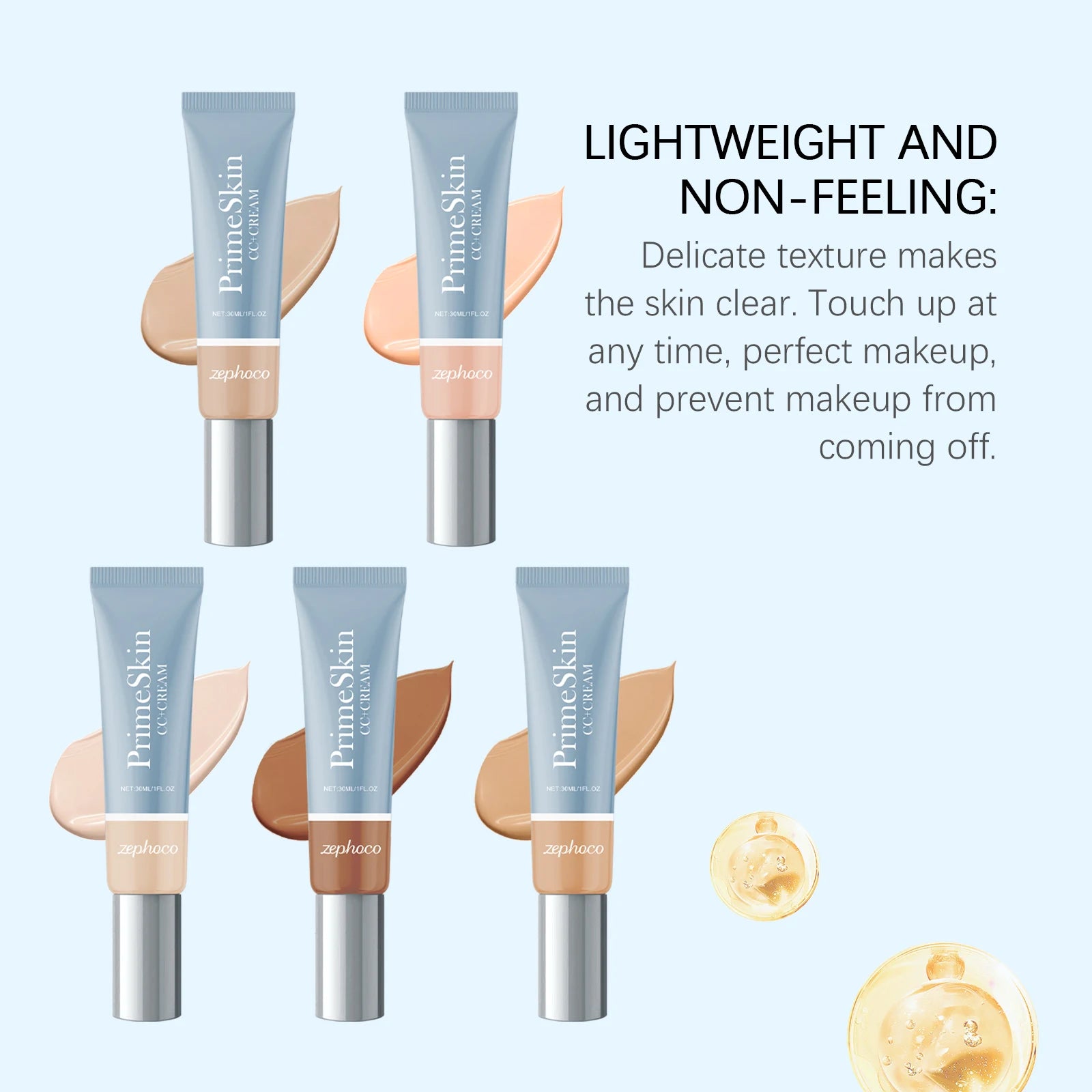 Multi Color Lightweight Liquid Foundation Hydrating Brightening Non-sticky Perfect Converage Reduce Redness Refreshing CC Cream Oasis Select