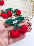 Handmade Crochet Cherry Brooch Set of 2 – DIY Knit Appliques