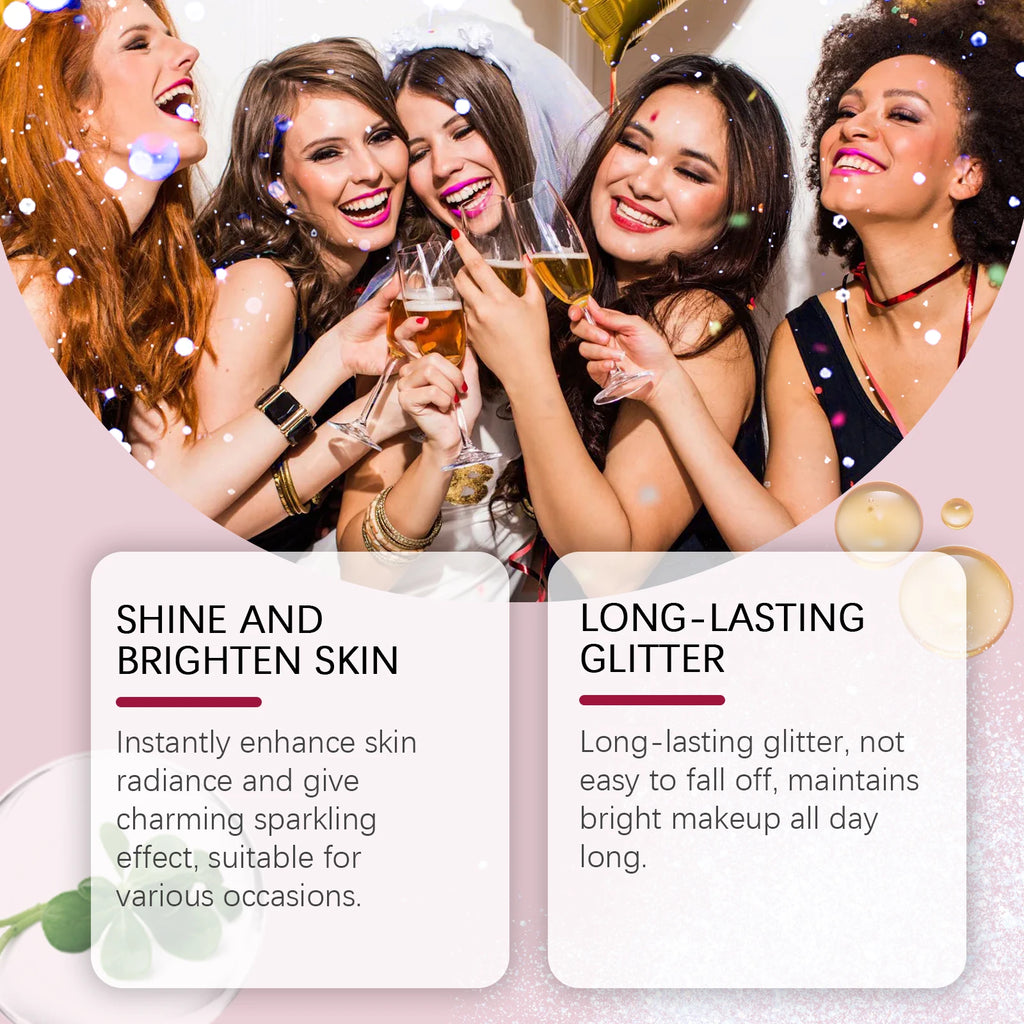 EELHOE Body Highlight Glitter Spray Temporary Hair Body Glitter Color Spray Shiny Makeup High Gloss Natural Body Shimmer Spray Oasis Select