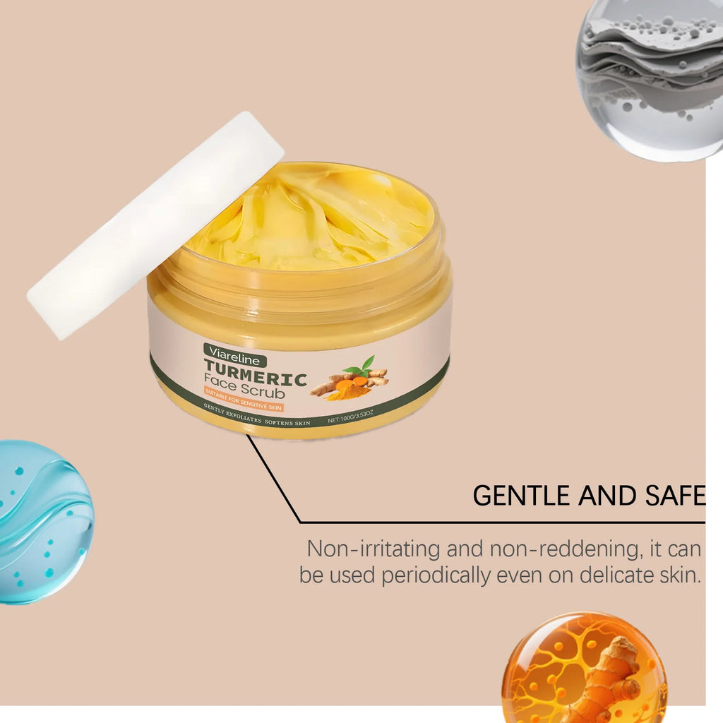 100G Turmeric Keratin Facial Scrub Gentle Cleaning Pore Exfoliating Dead Skin Enhance Smoothness Nourishing Softening Skin Scrub Oasis Select