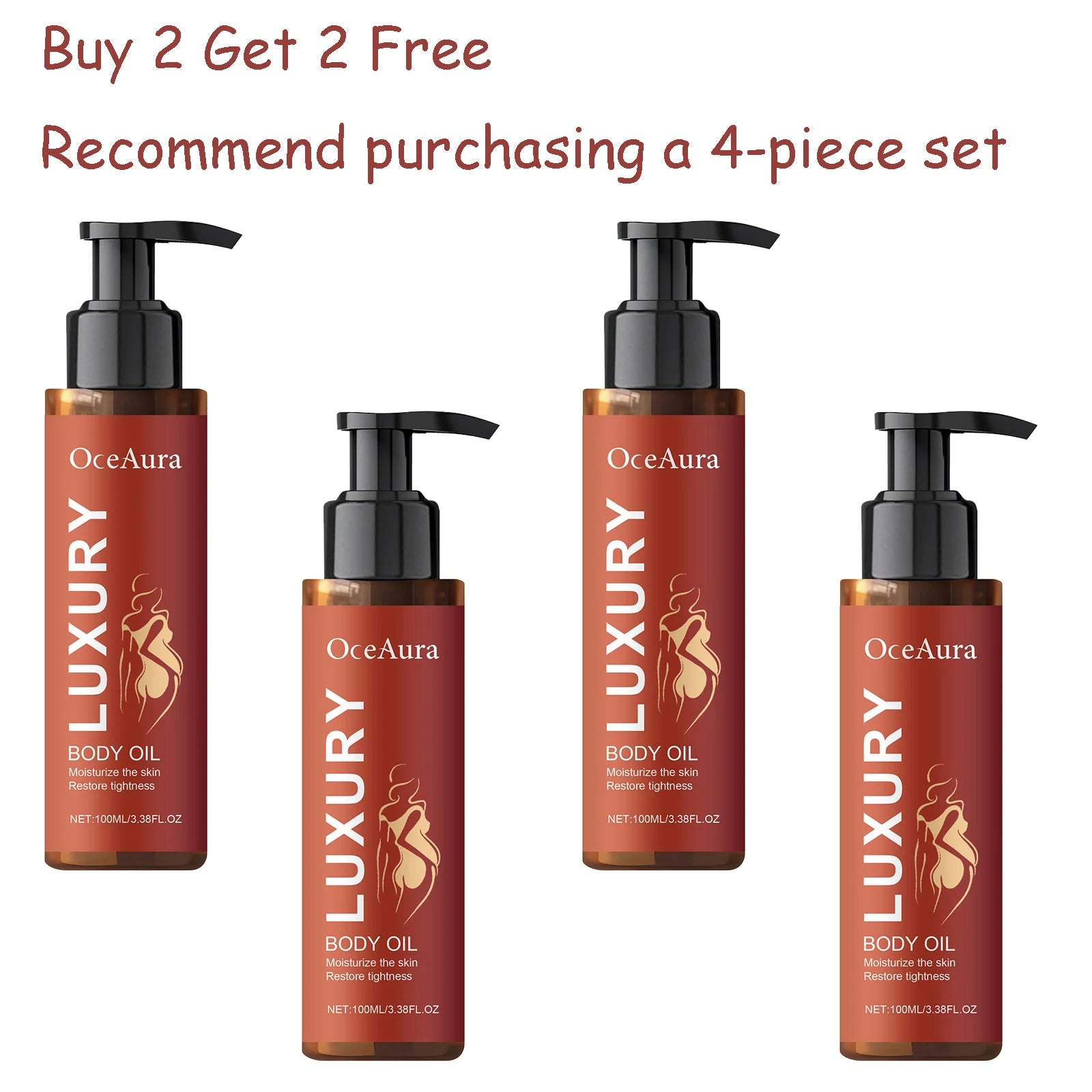 100ML Moisturizing Body Essence Oil Fast Absorbing Nourishing Softening Enhance Elasticity Lasting Hydrating for Daily Body Care Oasis Select 4 pcs Other United States