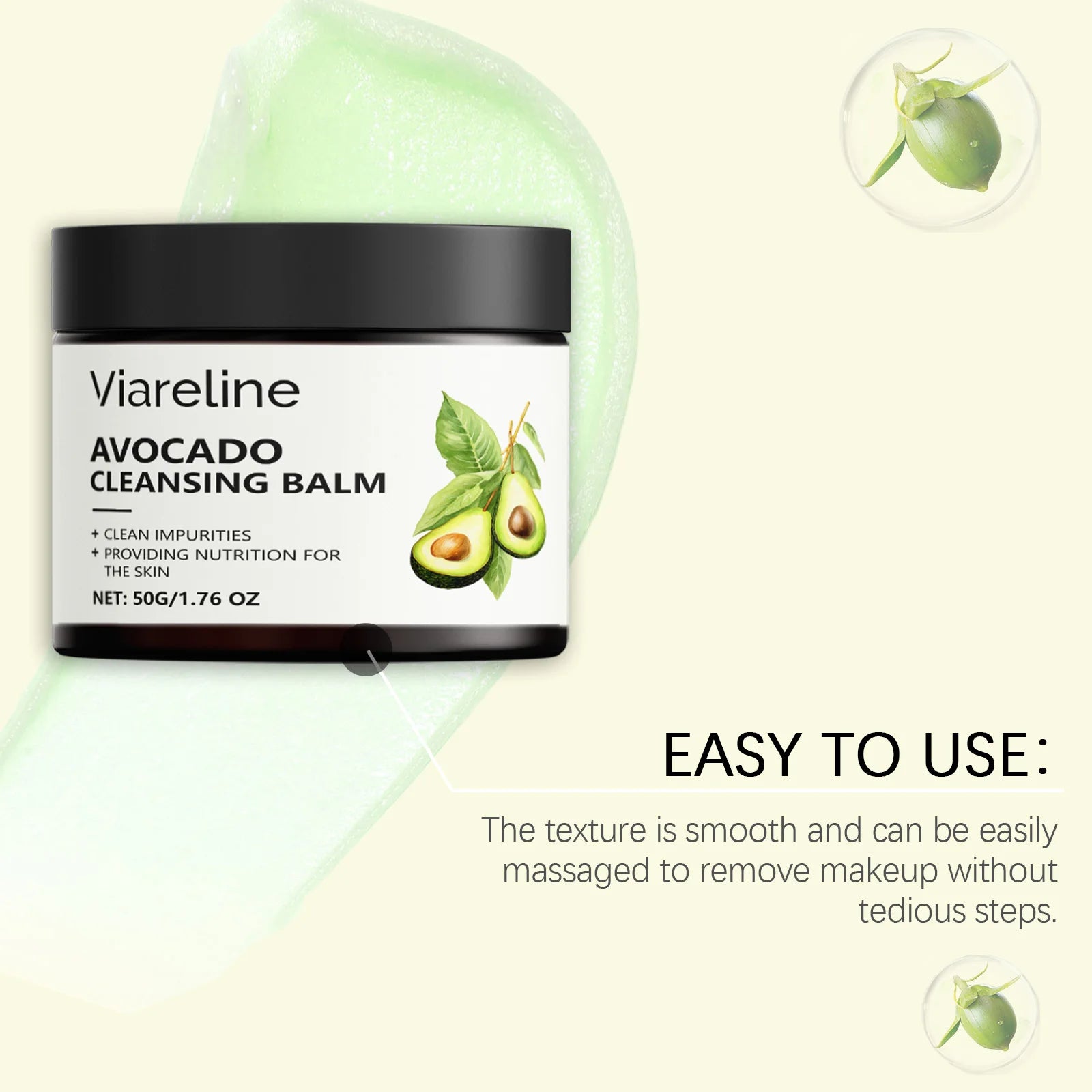 Viareline Makeup Remove Balm Gentle Cleaning Pore Dirts Moisturizing No-sticky Refreshing Enhance Smoothness Face Makeup Remover Oasis Select