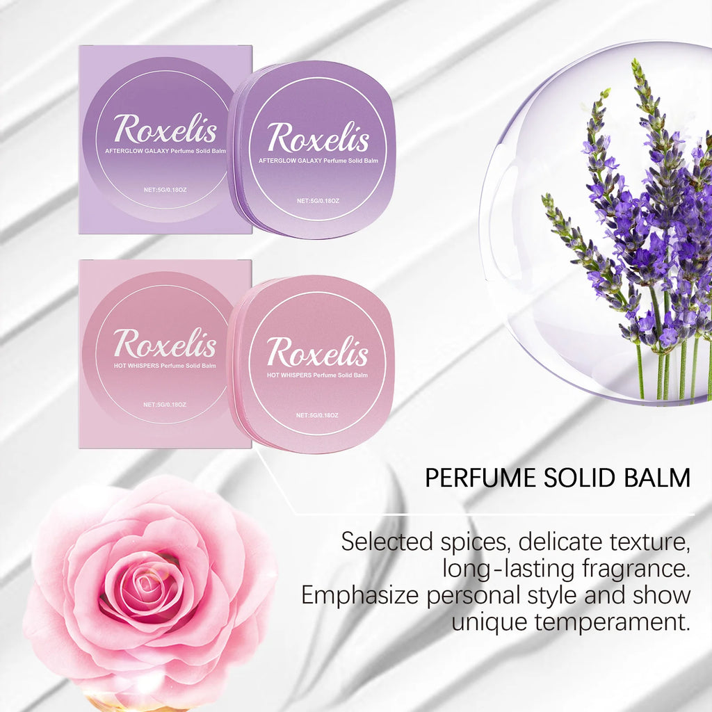 Floral Perfume Solid Balm Daily Portable Elegant Fresh Fragrance Lasting Scent Enhance Personal Charm Solid Balm for Dating Oasis Select