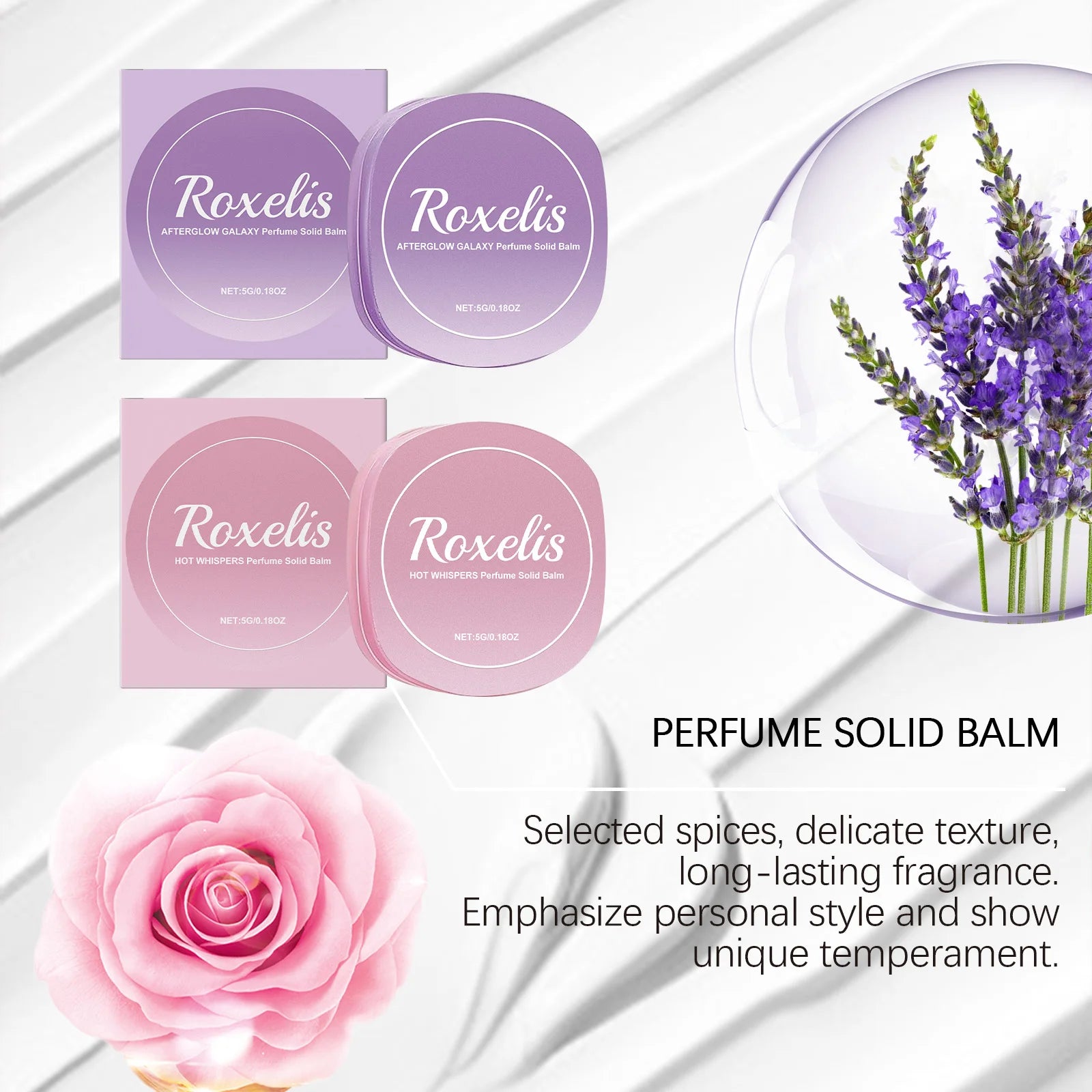 Floral Perfume Solid Balm Daily Portable Elegant Fresh Fragrance Lasting Scent Enhance Personal Charm Solid Balm for Dating Oasis Select