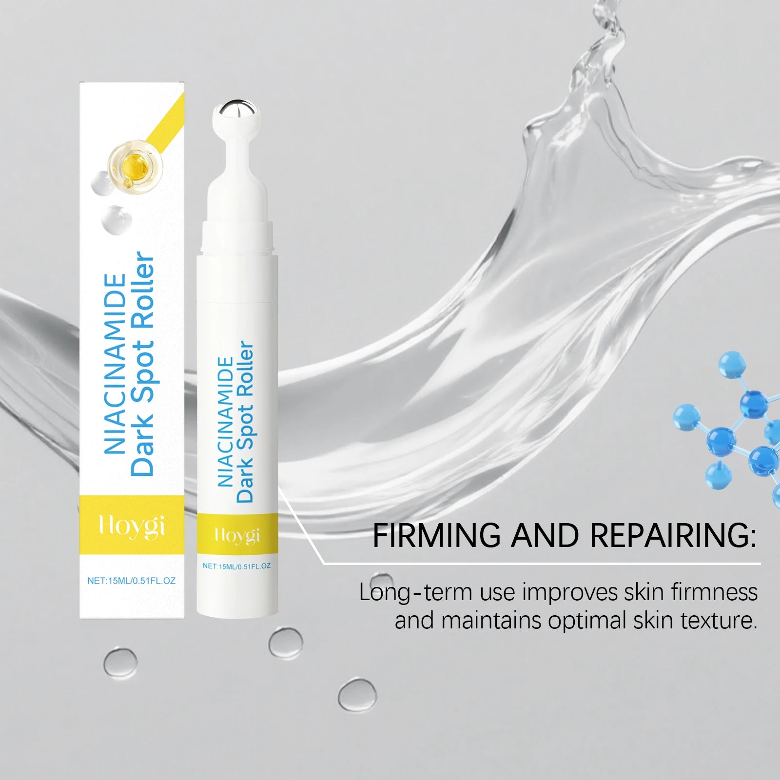 15ML Niacinamide Face Serum Roller Deep Moisturizing Improve Skin Texture Smoothing Quick Absorbed Nourishing Glowing Non-sticky Facial Serum Oasis Select