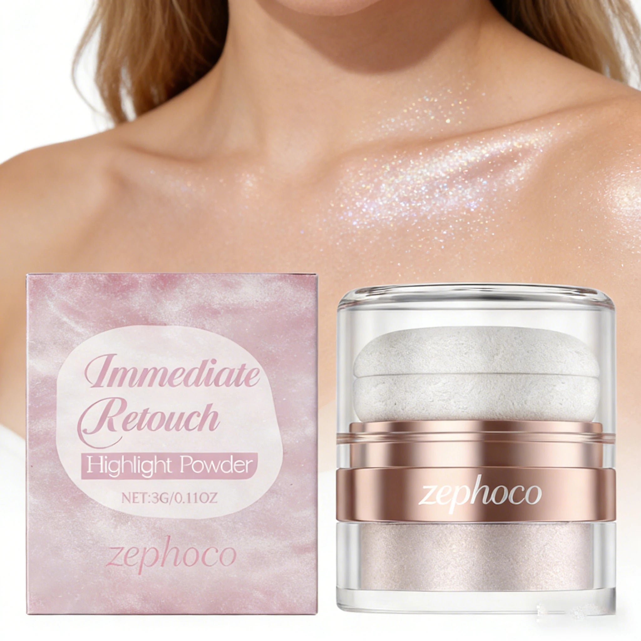 3g Body Pearl Highlighter with Fine Shimmer Hydrating Smooth Texture Lasting Shine Sweatproof Non-sticky Glowing Glitter Powder Oasis Select