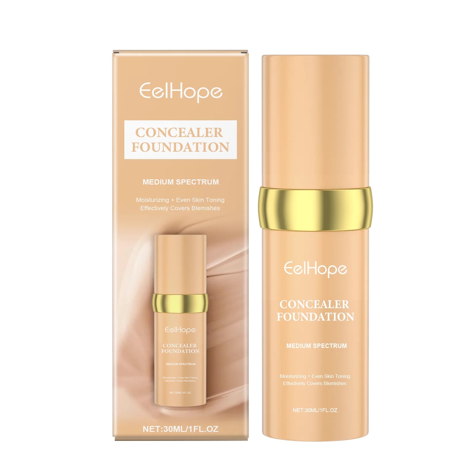 Eelhope Face Concealer Foundation Moisturizing Light Texture Refreshing Sweatproof Smude-proof Smoothing Face Foundation Oasis Select 30ml United States