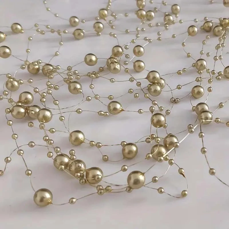 5pcs/Pack Filled Pearl String Beaded Chain Elegant Wedding Valentine's Day Table Decoration, Imitation Pearl Filling Floating