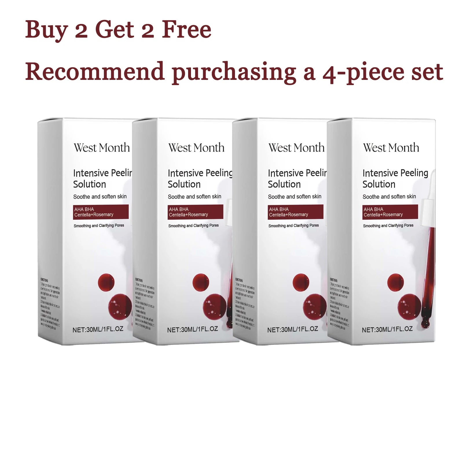 30ML Face Exfoliating Serum Gentle Reduce Dullness Fade Fine Lines Smoothing Clarifying Pores Glowing Skin Tone Facial Serum Oasis Select 4 pcs United States
