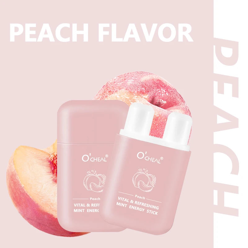 O'cheal Double Hole Cooling Mint Energizing Inhaler Stick Aromatherapy Inhaler Stick Oasis Select 1 PCS Peach 3.6g