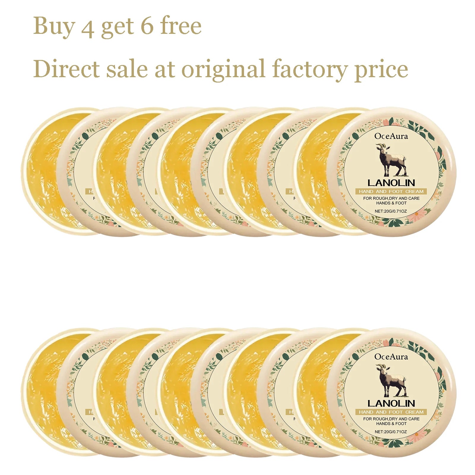 20g Hand & Foot Moisturizing Cream Deep Moisturizing Relief Dry Itching Reduce Roughness Smoothing Soften Hand Foot Care Lotion Oasis Select 10 pcs United States